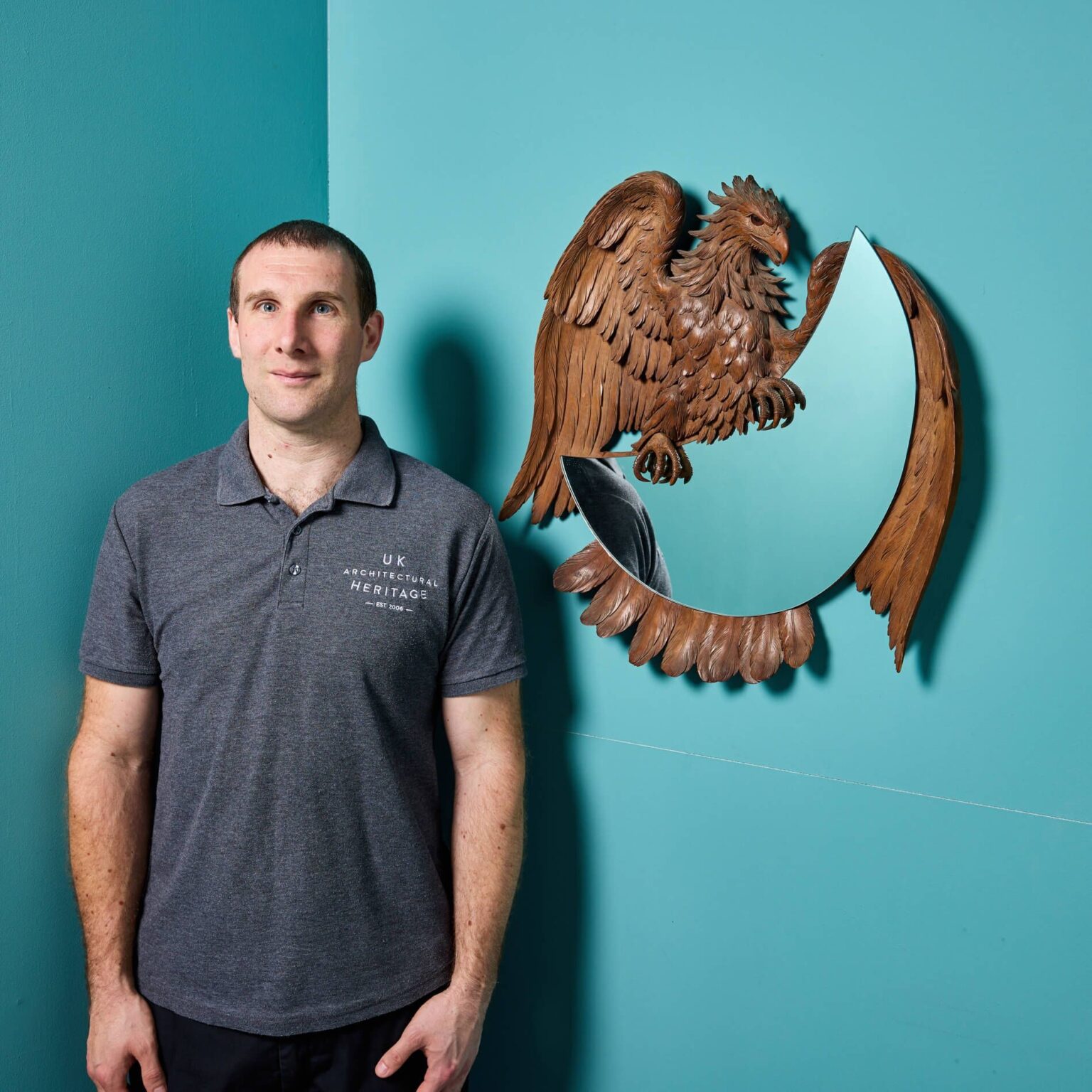 19th Century French Carved Eagle Mirror UK Architectural Heritage