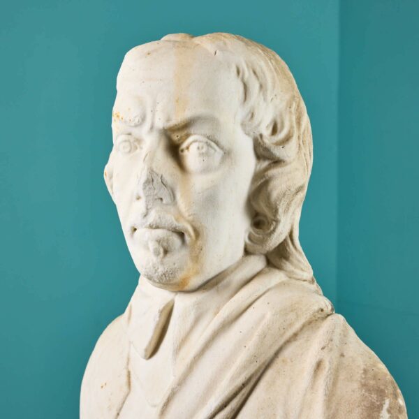 Antique English Marble Bust of Oliver Cromwell