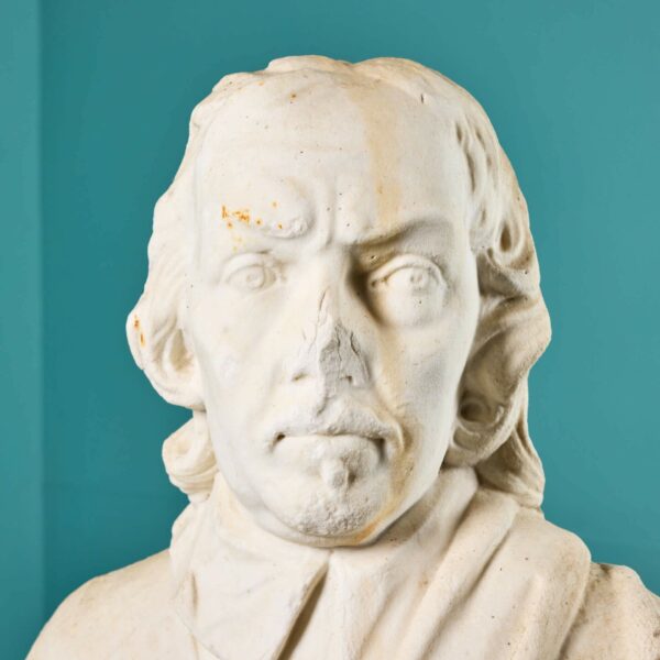 Antique English Marble Bust of Oliver Cromwell