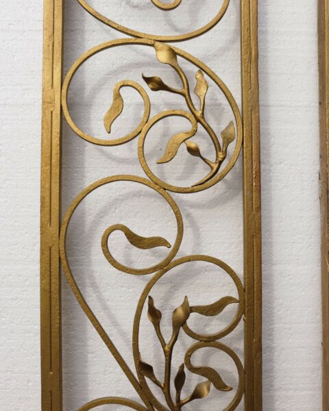 Set of Gold Hollywood Regency Style Wrought Iron Panels
