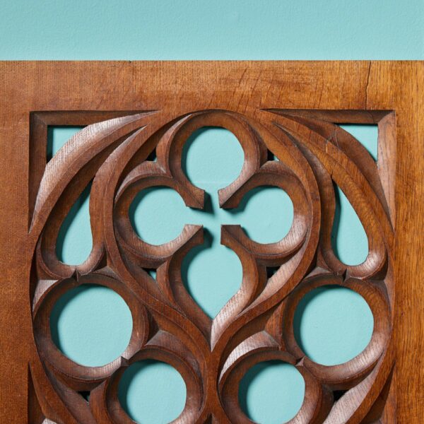 Two Ecclesiastical Style Antique Carved Oak Panels