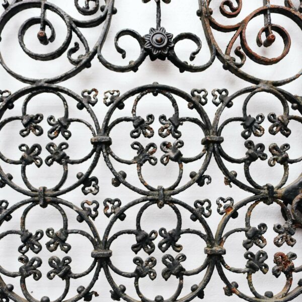 Set of Ornate Late Georgian Wrought Iron Garden Gates with Posts