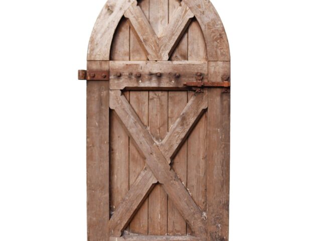 19th Century Antique Arched Pine Door