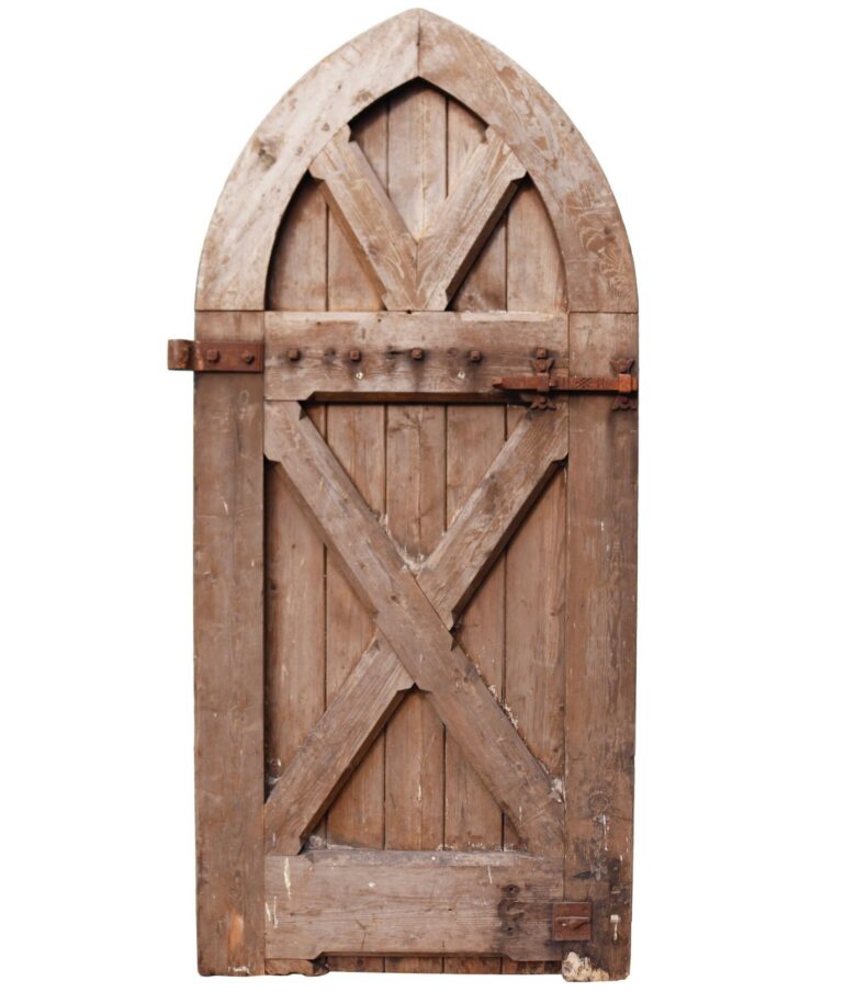 19th Century Antique Arched Pine Door