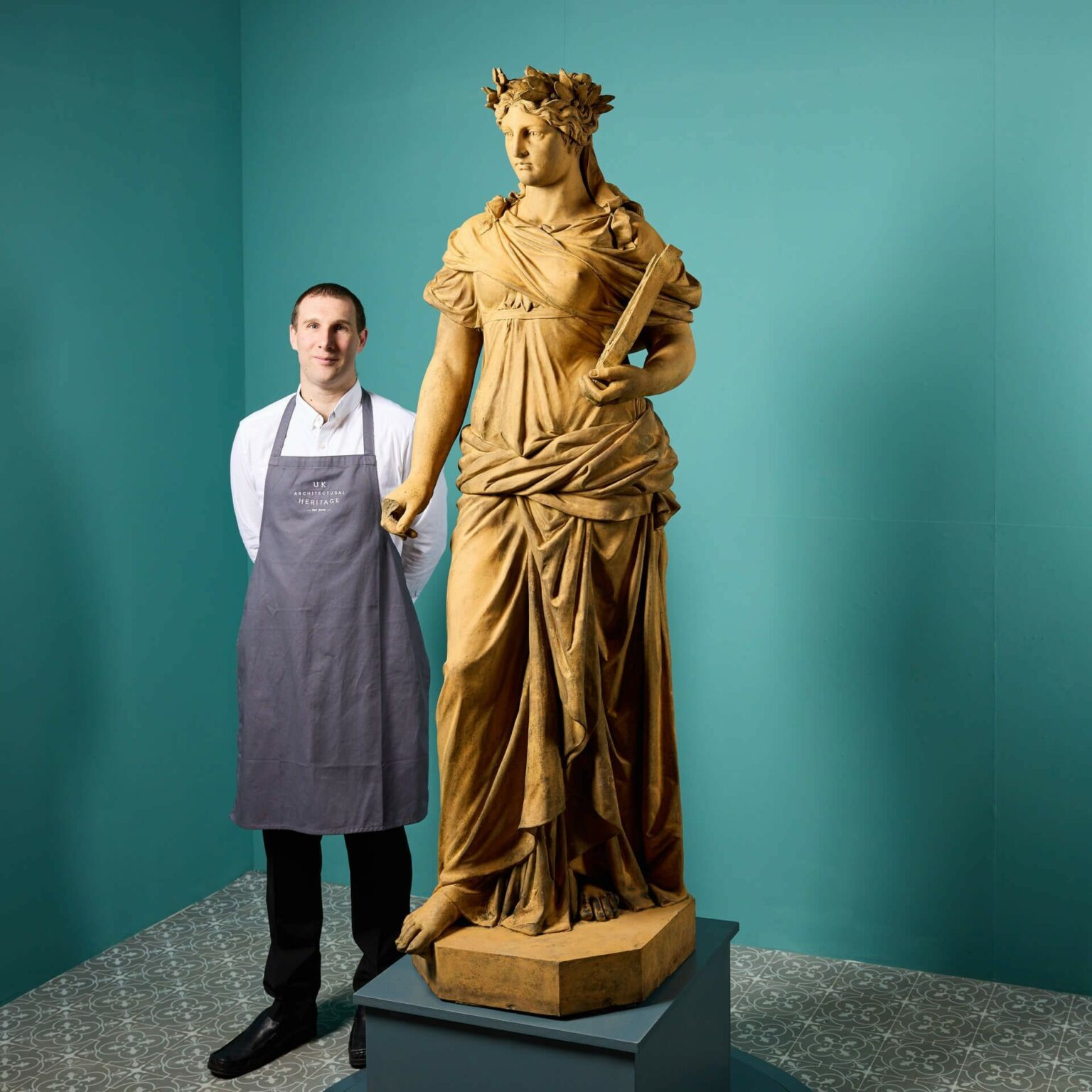 Lifesize Terracotta Erato Statue, One of the 9 Greek Muses UK