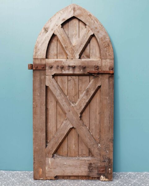 19th Century Antique Arched Pine Door