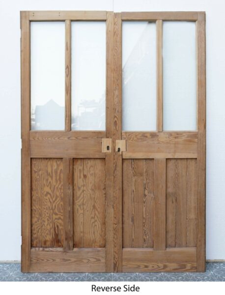 Set of Glazed Victorian Pitch Pine Double Doors