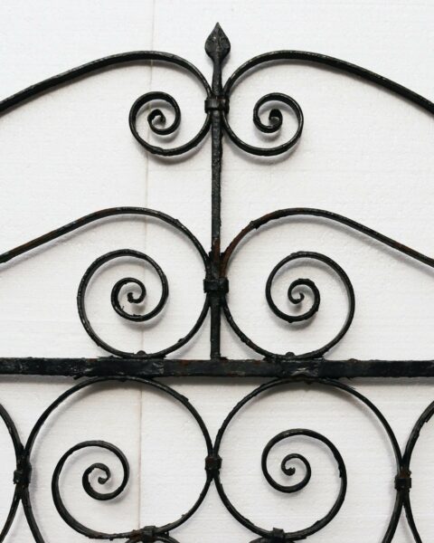 Tall Victorian Wrought Iron Scroll Side Gate