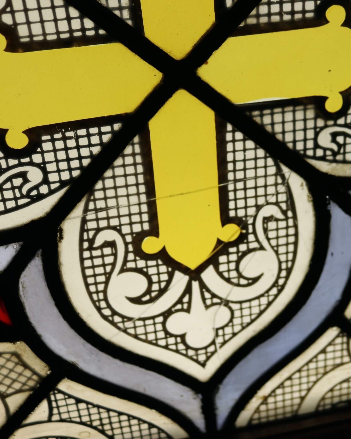 20th Century Antique French Window with Stained Glass UK