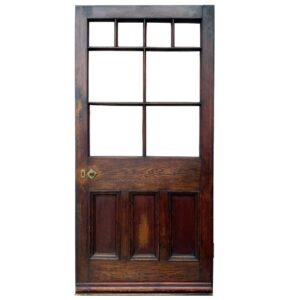 Reclaimed Edwardian Dark Oak Front Door for Glazing