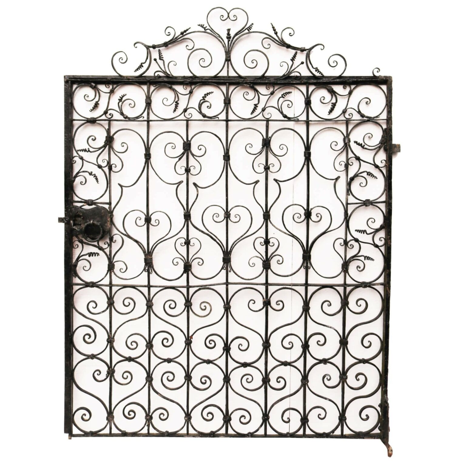 Large & Wide Antique Wrought Iron Pedestrian Gate - UK Architectural ...