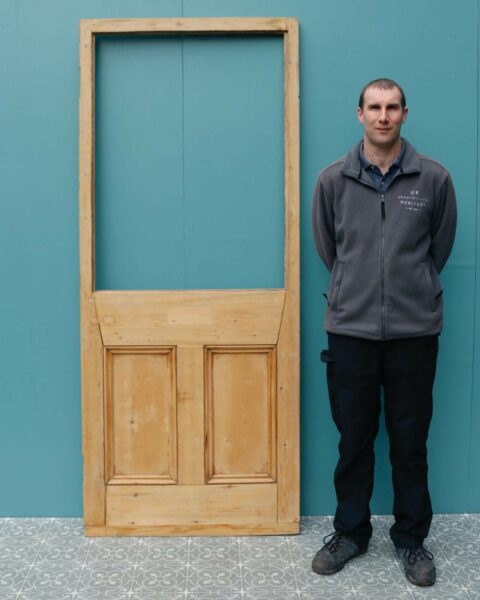 Reclaimed Edwardian Pine Front Door for Glazing