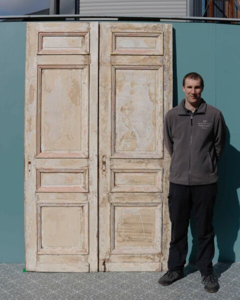 Tall Set of Distressed Antique French Room Dividing Doors