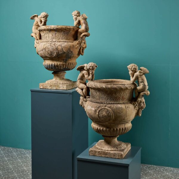 Pair of 19th Century French Terracotta Urns After Claude Ballin