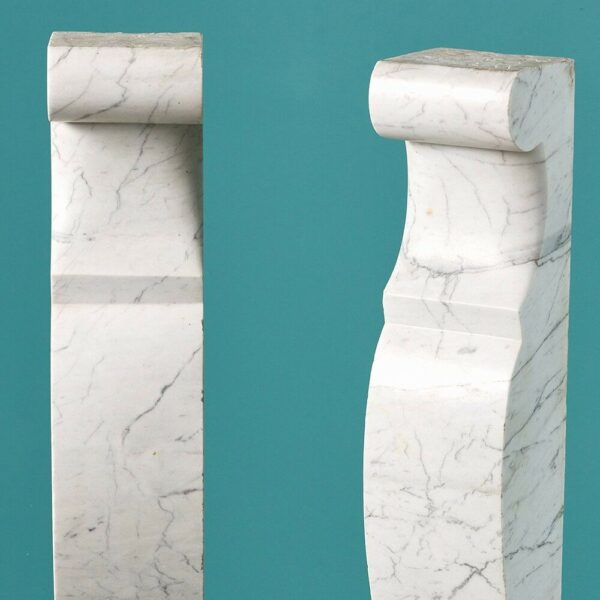 Two Antique Carrara Marble Corbels