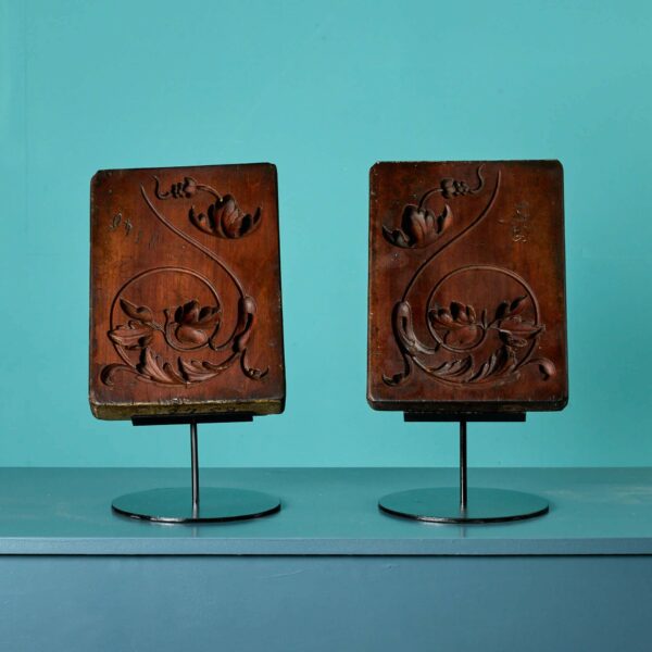 Two Antique Carved Wooden Moulds Ex. Tucker Collection