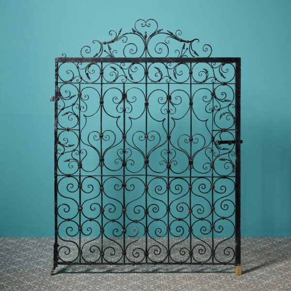 Large & Wide Antique Wrought Iron Pedestrian Gate