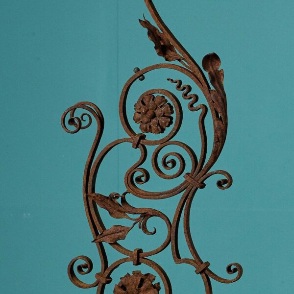 Two Decorative Wrought Iron Scrolling Sculptures
