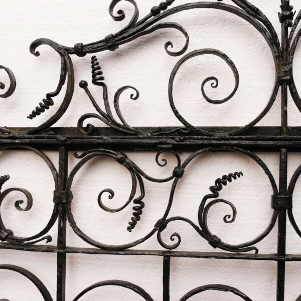 Large & Wide Antique Wrought Iron Pedestrian Gate