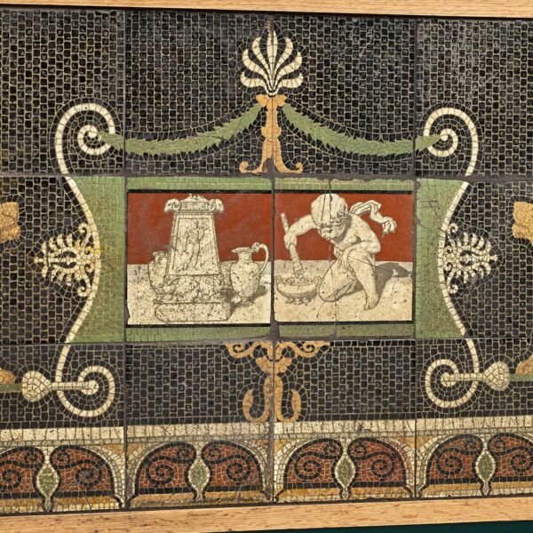 Antique Minton Tile Roman Style Mosaic Wall Panel