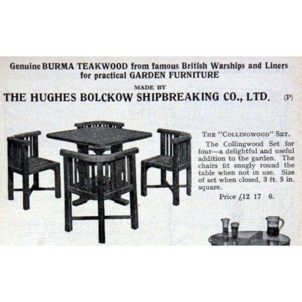 S. S. Begum Teak Garden Table & Four Chairs