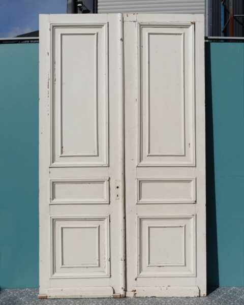 Tall Set of Painted Antique French Double Doors