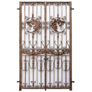 Set of Tall French Antique Wrought Iron Side Gates