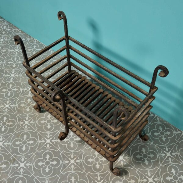 Large Victorian Revival Wrought Iron Fire Basket