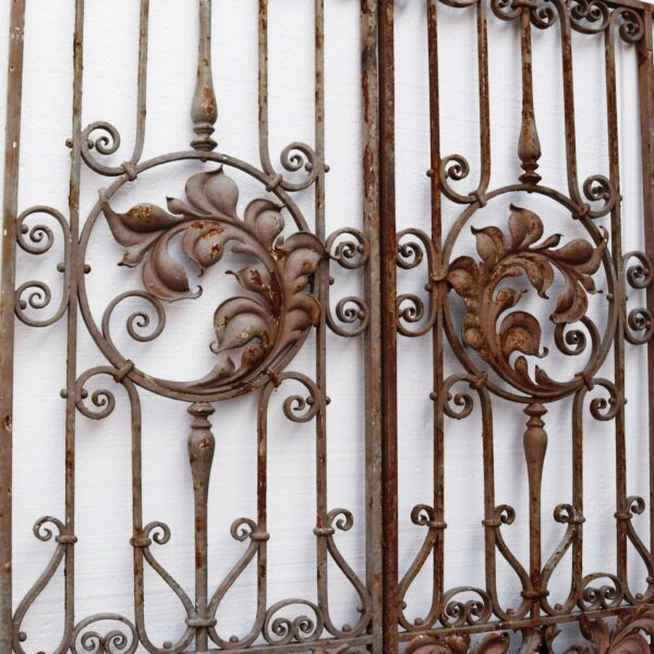 Set of French Antique Wrought Iron Driveway Gates 294cm (9’6”)