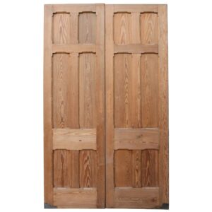 Set of Victorian 6-Panel Pitch Pine Reclaimed Chapel Doors