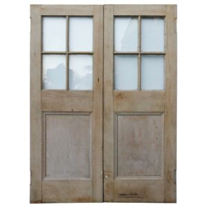 Set of Reclaimed Glazed Pine Double Doors