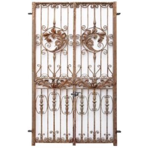 Set of Tall French Reclaimed Wrought Iron Side Gates