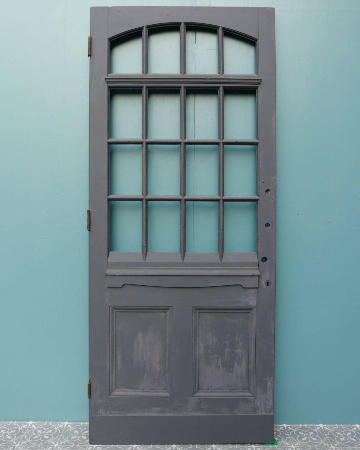 Tall Reclaimed Victorian Front Door for Glazing UK Architectural Heritage