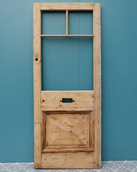 Reclaimed Edwardian Pine Front Door for Glazing
