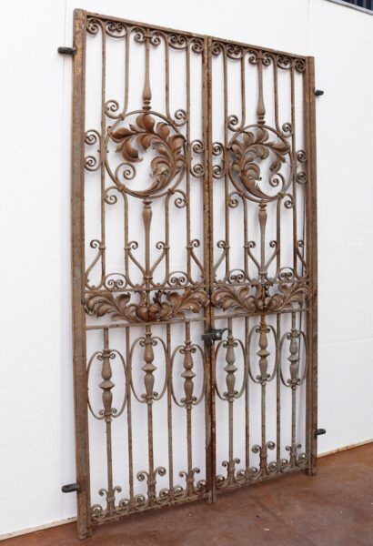 Set of Tall French Reclaimed Wrought Iron Side Gates