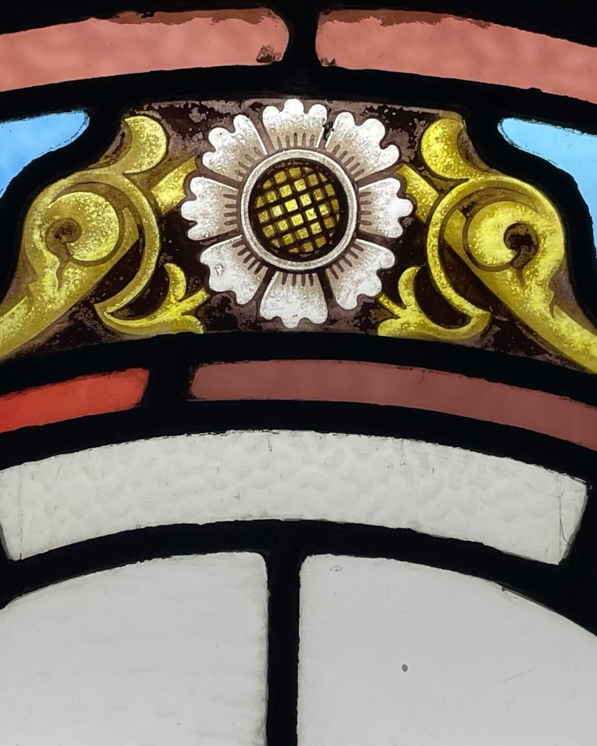 Victorian Antique Arched Stained Glass Window UK Architectural Heritage