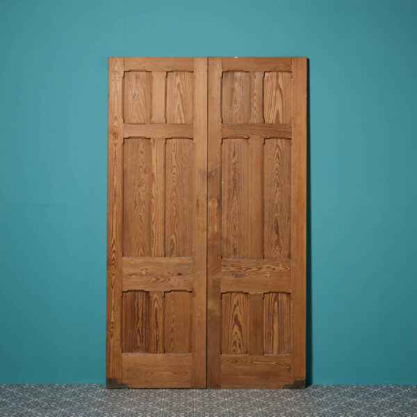 Set of Victorian 6-Panel Pitch Pine Reclaimed Chapel Doors