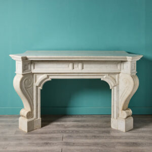 Large 19th Century French Carrara Marble Fireplace
