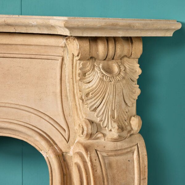 18th Century Antique Limestone Fireplace from Warter Priory