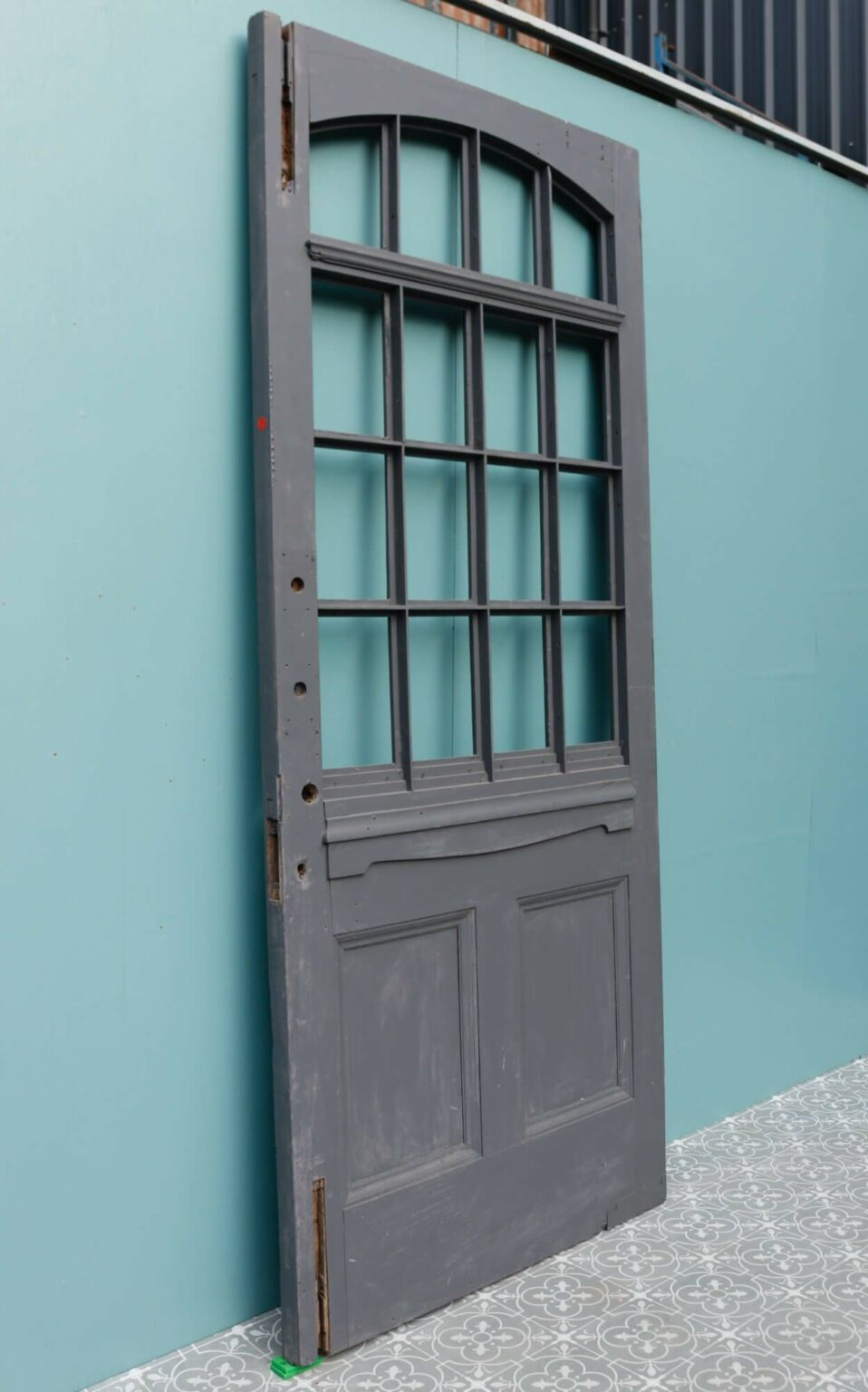 Tall Reclaimed Victorian Front Door for Glazing UK Architectural Heritage