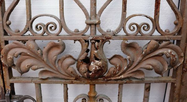 Set of Tall French Reclaimed Wrought Iron Side Gates