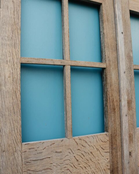 Set of Edwardian Stripped Oak Double Doors for Glazing