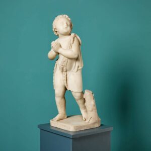 Antique Statuary White Marble Sculpture of a Youth