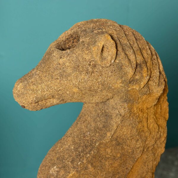 17th Century English Carved Stone Horse & Unicorn
