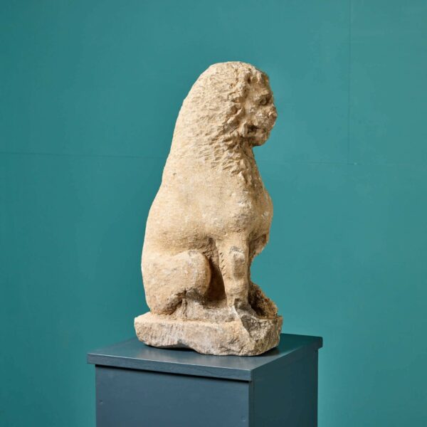 16th Century English Carved Limestone Lion Statue