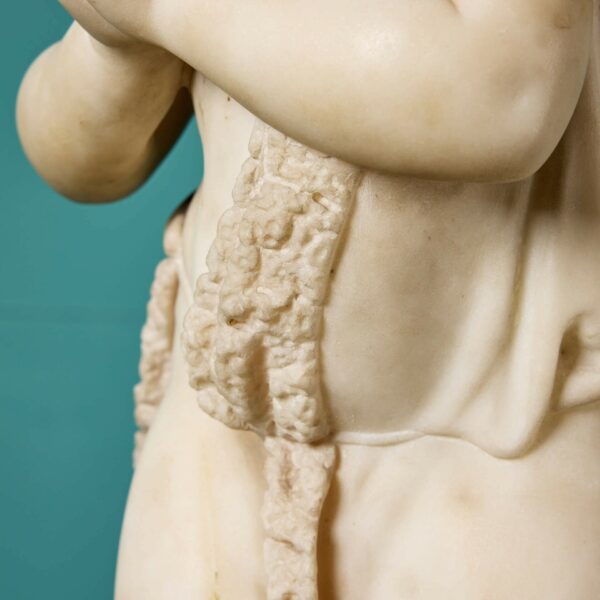 Antique Statuary White Marble Sculpture of a Youth