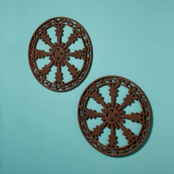 Pair of Victorian Cast Iron Decorative Roundels