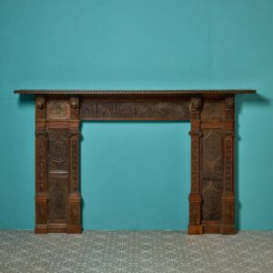 Jacobean Style Antique Carved Oak Fireplace