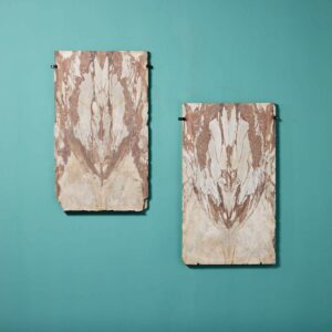 Pair of Decorative Bookmatched Marble Wall Decor Plaques