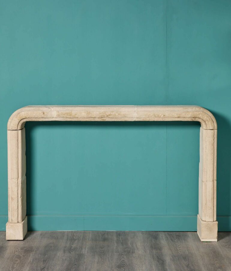 Antique French Bolection Limestone Fire Surround